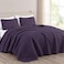 Chezmoi Collection Austin 3-piece Oversized Bedspread Coverlet Set ,Queen, Purple