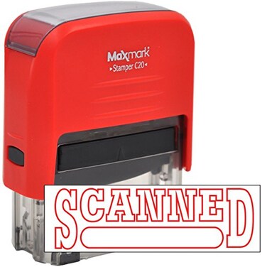 MaxMark Scanned Self Inking Stamp, Printer 20 Style 2 - Red Ink