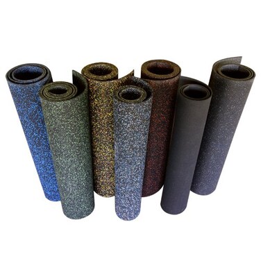 Rubber-Cal Elephant Bark Rubber Flooring - 3/16" x 4 ft x 9 ft, Black
