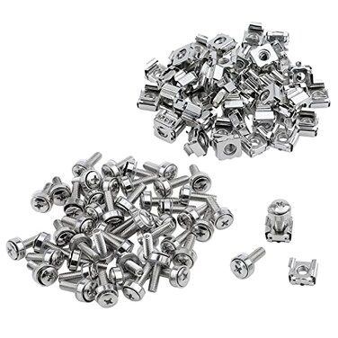 Antrader M5 x 20mm ScrewsWashersCage Nuts for Server Cabinet Rack 50 Sets