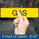 ComplianceSigns 5 Pack Gas ASME A13.1 Compliant Pipe Marker