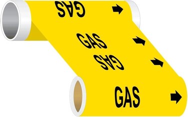 ComplianceSigns 5 Pack Gas ASME A13.1 Compliant Pipe Marker