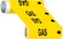 ComplianceSigns 5 Pack Gas ASME A13.1 Compliant Pipe Marker