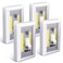 VIBELITE Battery Light Switch, Battery Operated Light, White, 4-Pack,Battery Exclude