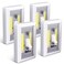 VIBELITE Battery Light Switch, Battery Operated Light, White, 4-Pack,Battery Exclude
