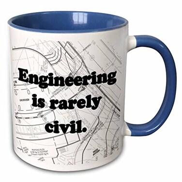 3dRose EvaDane - Funny Quotes - Engineering 11oz Two-Tone Blue Mug