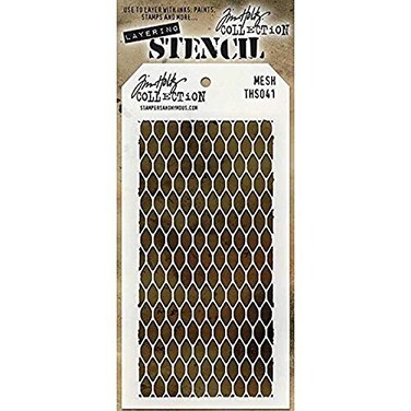 Stampers Anonymous Tim Holtz Layered Stencil 4.125"X8.5", Mesh