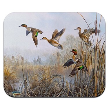 GRAPHICSMORE Green-Winged Teal Ducks Taking Flight Hunters Hunting Low Profile Thin