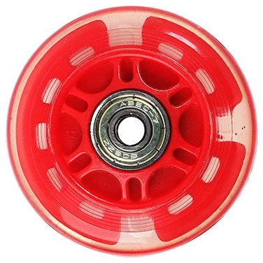 uxcell 70mm Inline Skate Wheels with ABEC-7, 608ZZ Bearing, Light Up Inline Skate Wheels, Led Flash Flashing Inline Skate Replacement Wheels for Teens,1 PC, Red