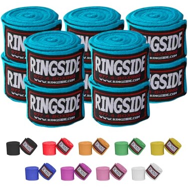 Ringside Mexican Style Boxing Hand Wraps ,5 Pairs Pack, Electric Blue, 180