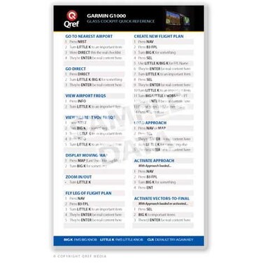 Garmin GNS 530/430 Series Qref Card Checklist ,Qref Avionics Quick Reference