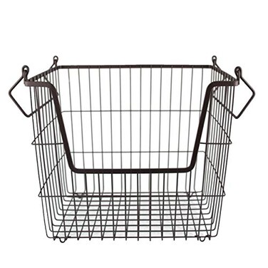 DII Metal Wire Utility Storage Bin, Large Rectangle, 13x10x11", Bronze