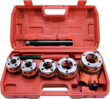 HFS,R Ratchet Pipe Threader Kit Ratcheting Pipe Threading Tool Set ,5dies