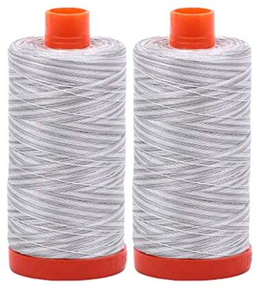 Aurifil 2-Pack - 50WT - Silver Moon ,4060Variegated - Mako Cotton Thread - 1422 Yards Each