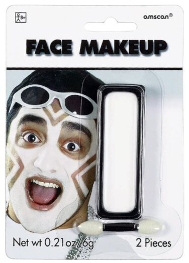 Amscan White Face Makeup - 0.21 oz ,Pack Of 1- Suitable For PartiesPerformances