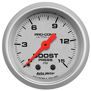 Auto Meter ,4302Ultra-Lite 2-1/16" 0-15 PSI Mechanical Boost Gauge