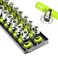 Ernst Manufacturing 8463HV Socket Boss, Premium 2-Rail, 1/2-Inch-Drive Socket Organizer, 18-Inch, High-Visibility