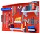 Wall Control 4 ft Metal Pegboard Standard Tool Storage Kit with Red Toolboard and White Accessories