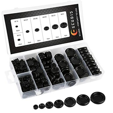 ECUDIS 1 Pack 170Pcs Rubber Grommet Firewall Hole Plug Set