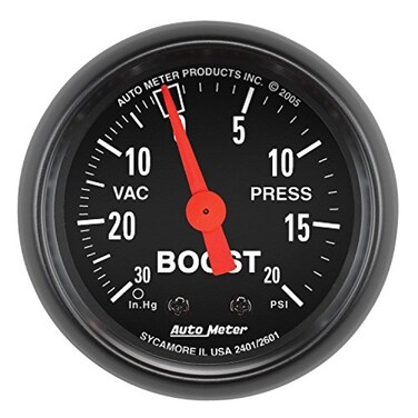 Auto Meter 2601 Z-Series 2" Mechanical Vacuum/Boost Gauge, Regular