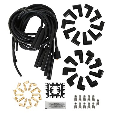ACCEL 4040K Spark Plug Wire Set- 8mm - Black Wire with Black Straight Boots
