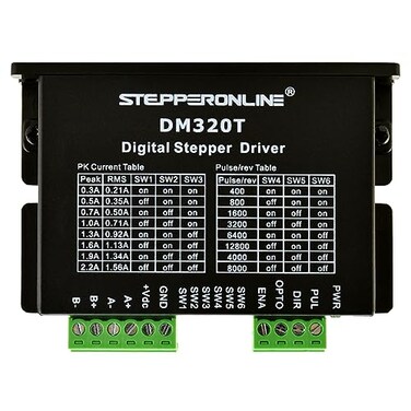 STEPPERONLINE Digital Stepper Driver 0.3-2.2A 10-30VDC 1/64 Micro-Step Resolutions for Nema 8, 11, 14, 16, 17 Stepper Motor