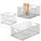 MyGift Modern Silver Metal Mesh Wire Storage Basket, Pantry Shelf Organizer Bin and Multipurpose Containers, 3-Piece Nesting Basket Set