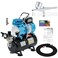Master Airbrush Cool Runner II Tank Compressor, 3 Tip Gravity Airbrush Kit