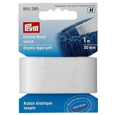 Prym Elastic Tape Soft White, 30 mm, 1 M