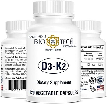 Bio-Tech Pharmacal Bio-Tech D3-K2 120 Vegcaps