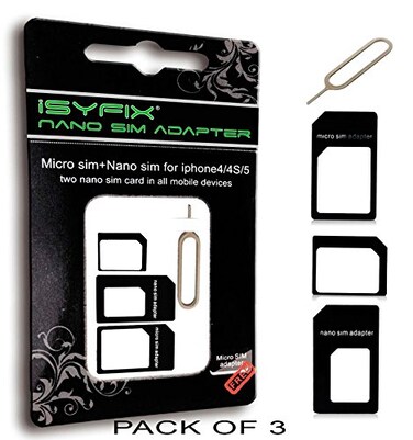 iSYFIX 3X Pack SIM Card Adapter