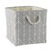 DII Polyester Container with Handles, Herringbone Storage Bin, Large Square, Gray