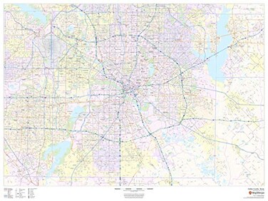 MapSherpa Dallas County, Texas - 48" x 36" Laminated Wall Map