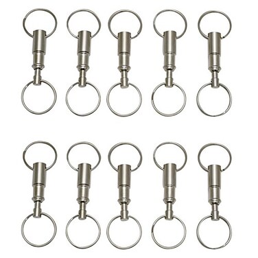 Honbay 10PCS Detachable Pull Apart Key Rings Keychains Heavy Duty Dual Key Ring Snap Lock Holder