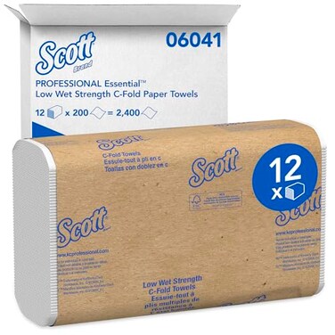 Scott Professional C-Fold Paper Hand Towels, Bulk, 12 x 200 Sheets ,06041