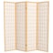 Red Lantern 6 ft. Tall Window Pane Shoji Screen - Natural - 4 Panels