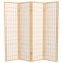Red Lantern 6 ft. Tall Window Pane Shoji Screen - Natural - 4 Panels
