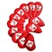 FINGER TEN PU Leather Iron Golf Club Head Covers ,Both Side-Red