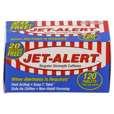 Jet-Alert Regular Strength Caffeine 100 mg Tablets, Value Size, 120 Count ,Pack of 3