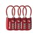 Master Lock 4688DRED TSA Accepted Cable Luggage Lock, Red, 4-Pack