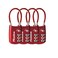 Master Lock 4688DRED TSA Accepted Cable Luggage Lock, Red, 4-Pack