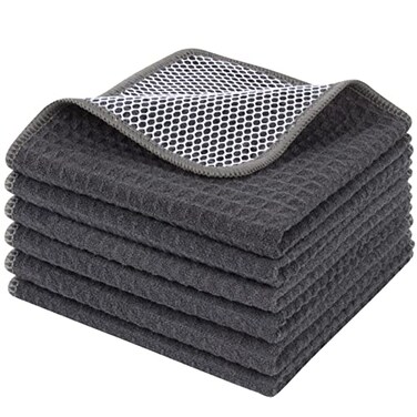 KinHwa Dish Cloths for Washing Dishes with Scrub Side, Microfiber Dish Rags