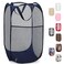 Handy Laundry Collapsible Mesh Foldable Hamper 14" x 14' x 24" Navy Blue