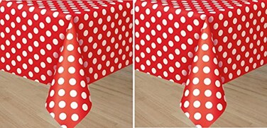Unique Ruby Dots Rectangular Plastic Table Cover ,54" x 108"1 Count - Elegant DesignPremium Quality, Ideal For Parties, EventsEveryday Use