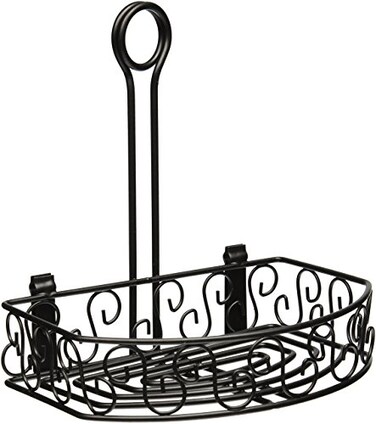 Winco 8 1/4" Black Oblong Wire Condiment Caddy