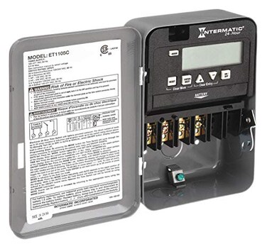 Intermatic ET1105C 24-Hour 1-Circuit Electronic Time Switch, SPST, Indoor