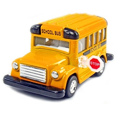 KiNSMART 4" Die Cast Metal Short School Bus with Pullback Action