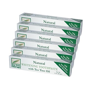 Tea Tree Therapy - Natural Whitening Toothpaste with Oil, 3 Oz ,Pack of 6