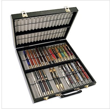 PSI Woodworking 64 Pen Super-Sized Pen Black Display Case Larger Pens