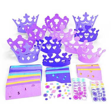 Fun Express DIY Birthday Crown Princess Party Kit - Makes 12
